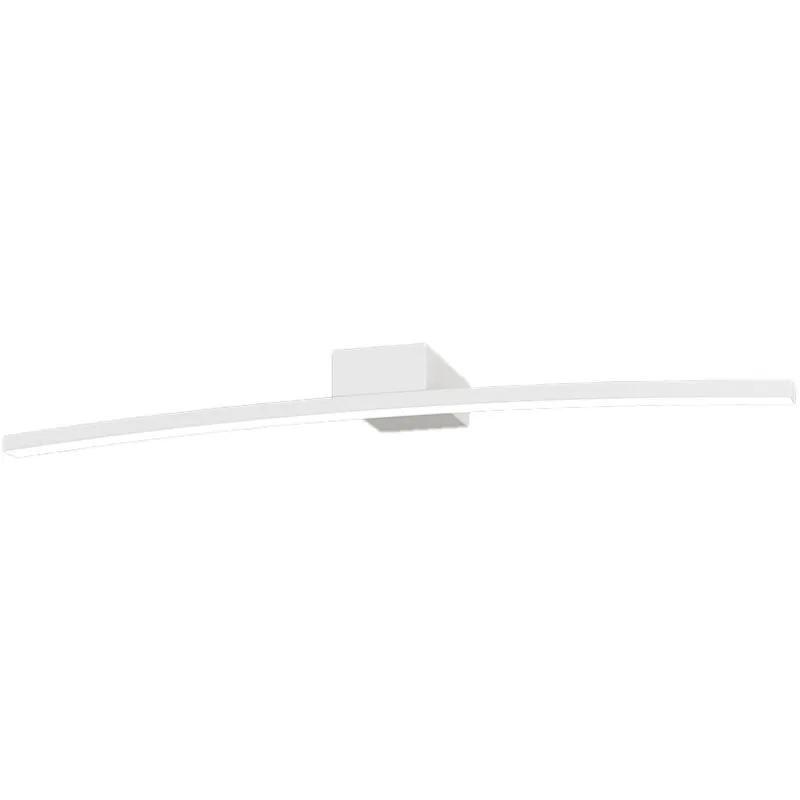 Applique Moderna Curved Metallo Bianco Diffusore Bianco Led 6W Calda 50Cm - Bianco