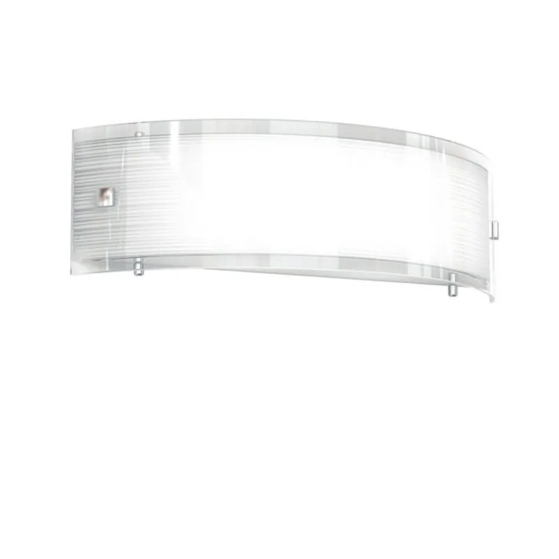 Top-light - Applique Contemporanea Linear Mad Metallo e Vetro Bianco 2 Luci E27 40Cm - Bianco