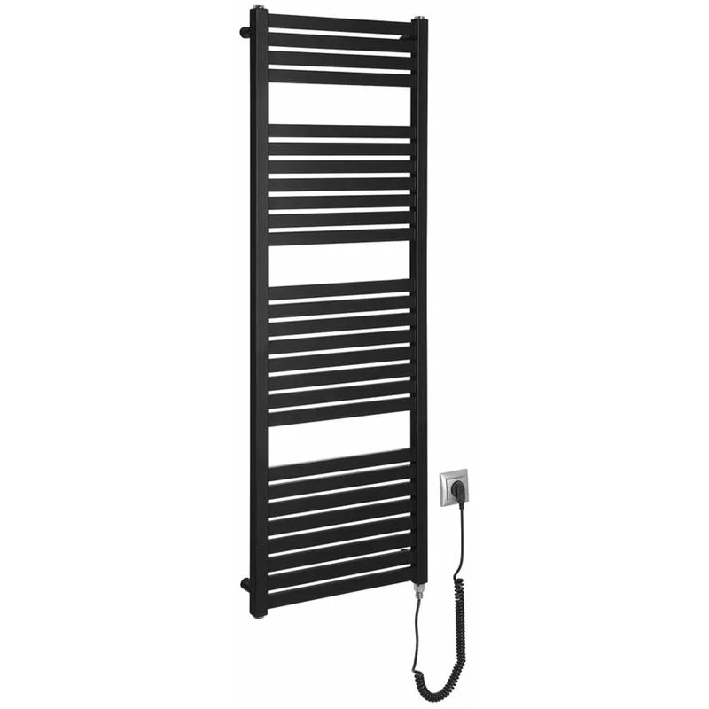 Scaldasalviette - Scaldasalviette Tondi-E 45x133 cm, 500 w, nero opaco DE476T - Aqualine