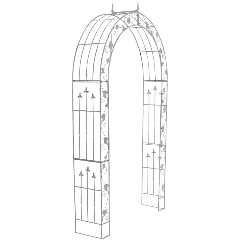  - Arco da Giardino Emma in Metallo Verniciato a Polvere bianco antico