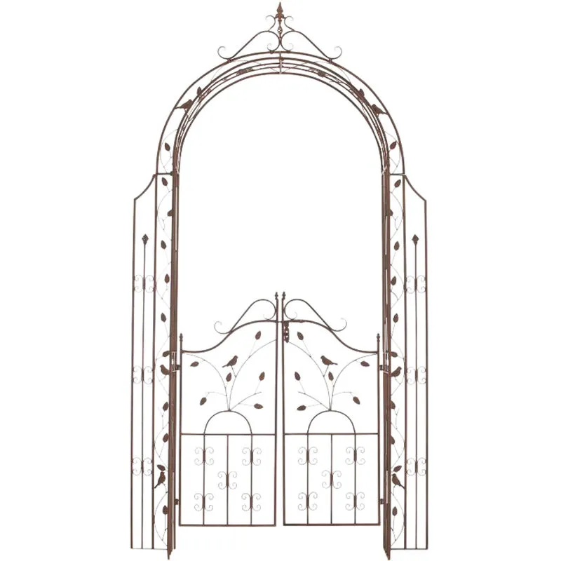 - Arco per Rampicanti Grenada con Cancello antico marrone