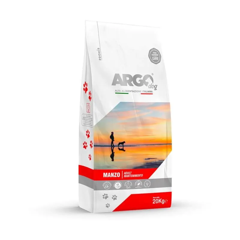 Argo dog adult mantenimento cibo secco al manzo 20 kg alimento completo per cani adulti di tutti i generi