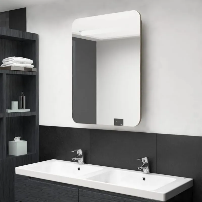 Vidaxl - Furniture Limited - Armadietto Bagno con Specchio e led Rovere