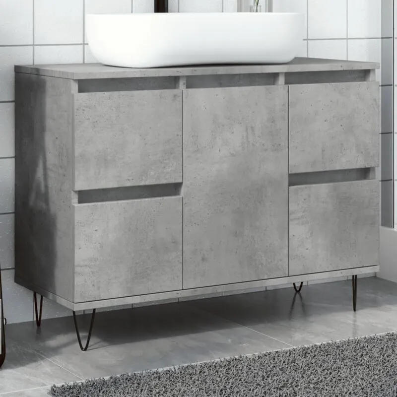 vidaXL Armadietto da Bagno Grigio Cemento 80x33x60cm in Truciolato