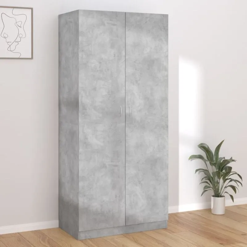 Armadio Grigio Cemento 90x52x200 cm in Legno Multistrato Vidaxl 7660