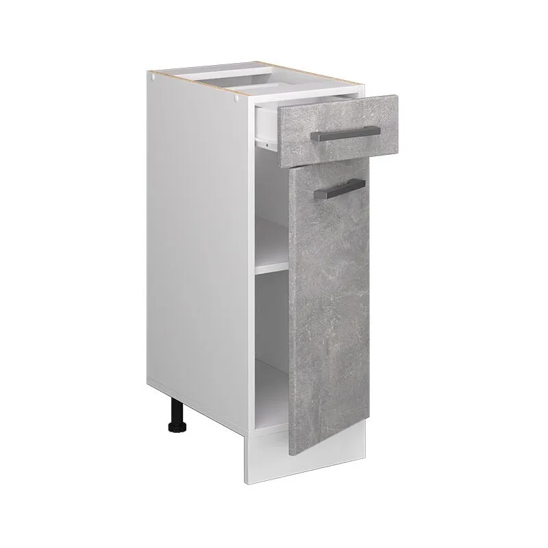  - Armadio cucina dispensa alto R-Line, Calcestruzzo, 30 cm senza piano di lavoro