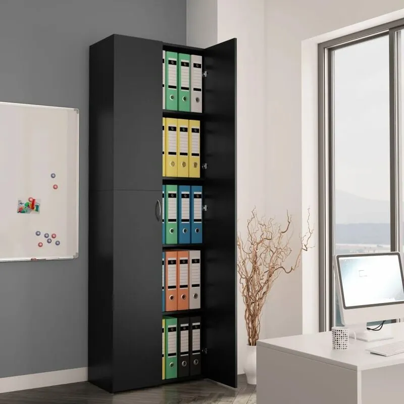 Vidaxl - Modern office cabinet 60x32x190 cm wood in different colors colore : nero