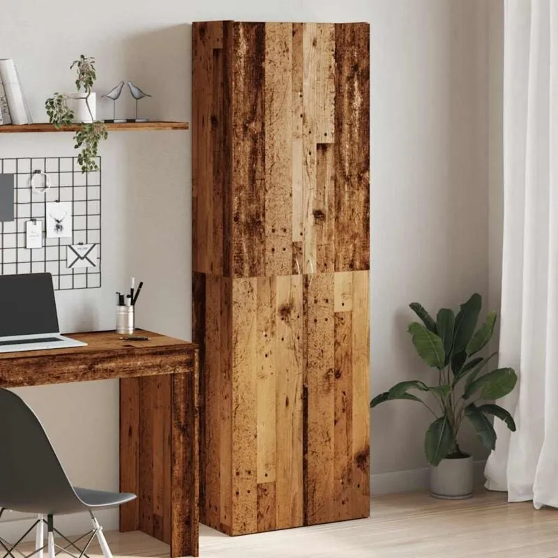 Credenza Legno Antico 60x32x190 cm in Truciolato - Vidaxl