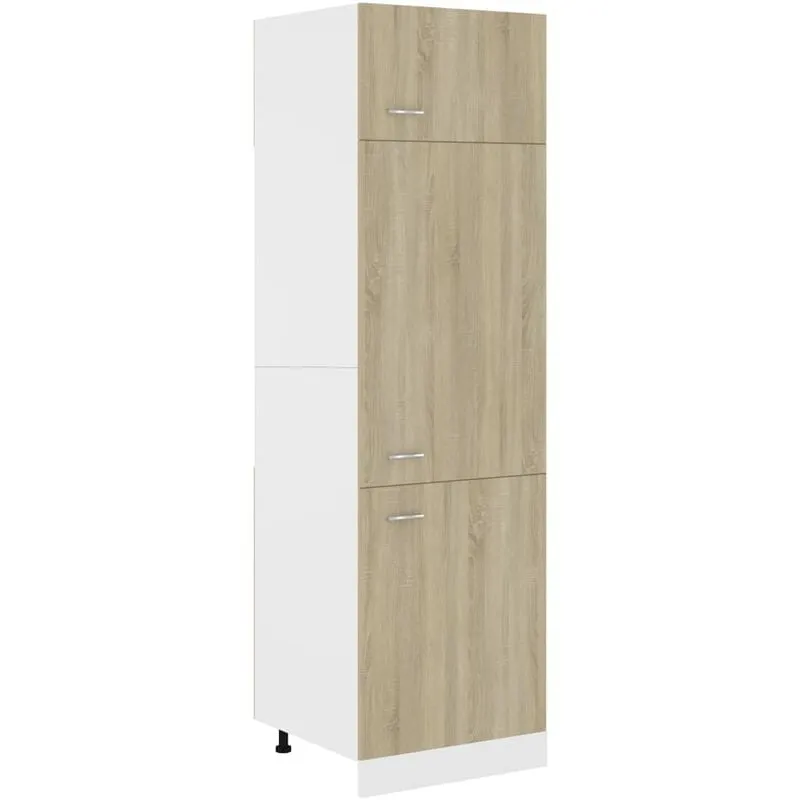 Mobile per Frigo Rovere Sonoma 60x57x207 cm Legno Multistrato Vidaxl Marrone