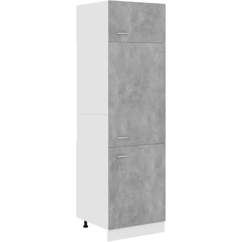 Vidaxl - Mobile per Frigo Grigio Cemento 60x57x207 cm Legno Multistrato Grigio