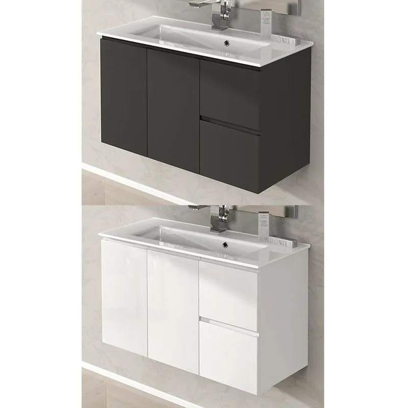 Arredo Bagno da 80 cm sospeso mobile con lavandino bianco - Bagno Italia