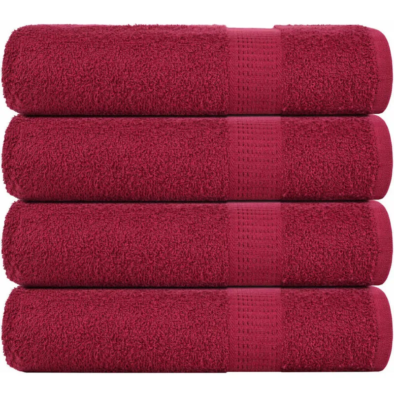 Vidaxl - Asciugamani Doccia 4 pz Bordeaux 70x140 cm 360 g/m 100% Cotone