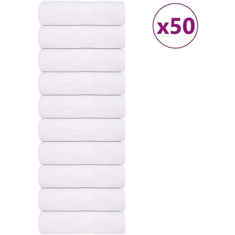 Vidaxl - Asciugamani Ospiti 50 pz Bianco 30x50cm 360 g/m 100% Cotone