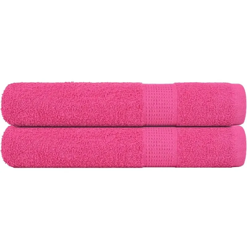 Vidaxl - Asciugamani 2 pz Rosa 100x200 cm 360 g/m 100% Cotone