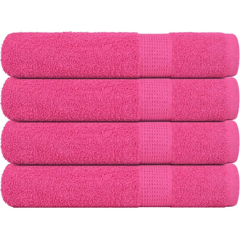 Vidaxl - Asciugamani 4 pz Rosa 100x200 cm 360 g/m 100% Cotone