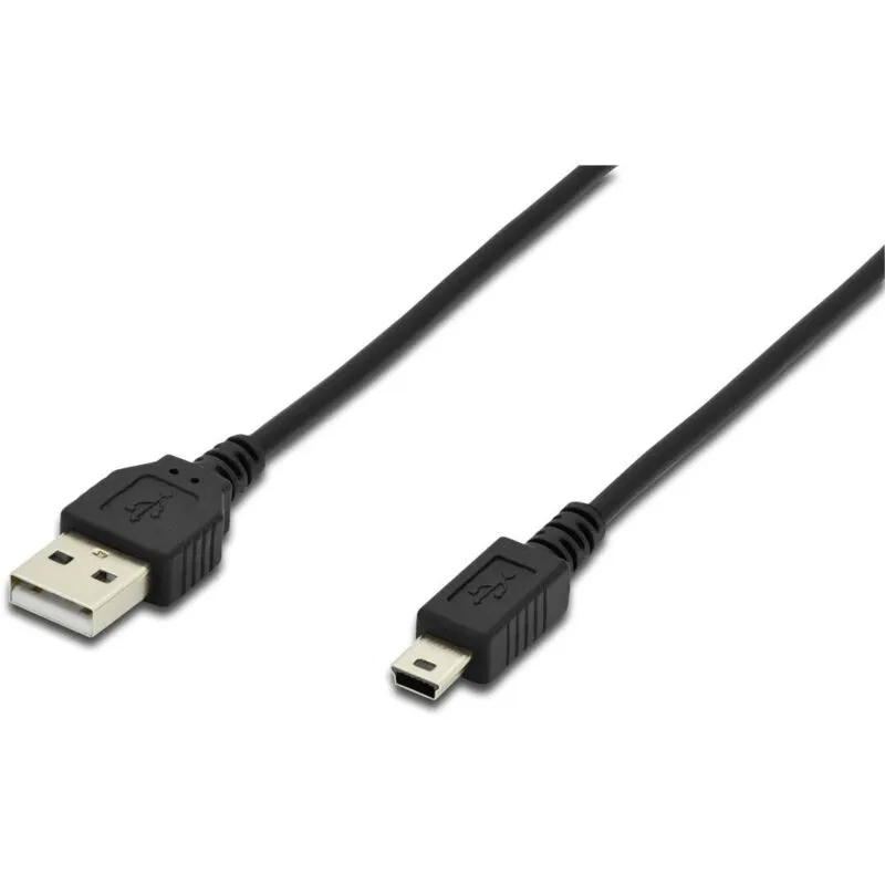 Cavo usb usb 2.0 Spina usb-a, Spina USB-Mini-B 1.80 m Nero tondo, doppia schermatura AK-300130-018-S - 