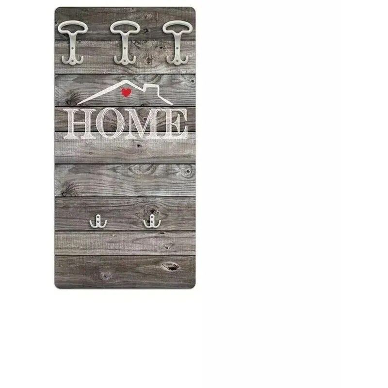 Attaccapanni 'home' in legno con 5 ganci, 45x90x1 cm