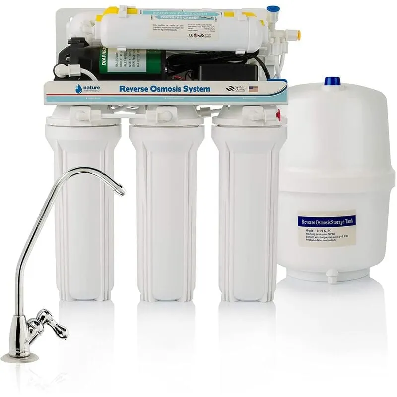 B07L9TR4PP Attrezzatura inversa-Kit per osmosi a 6 stadi-capacità 5 Litri, Bianco - Nature Water Professionals