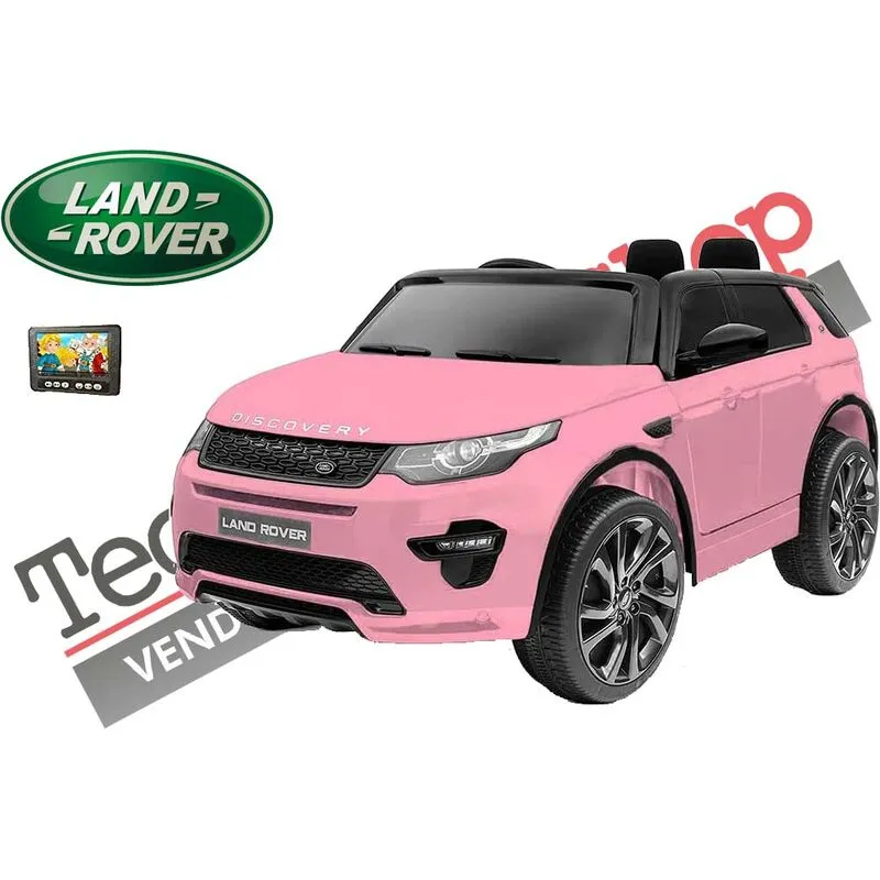 Auto elettrica macchina per bambini land rover discovery 12V 2 Posti in Pelle-Rosa