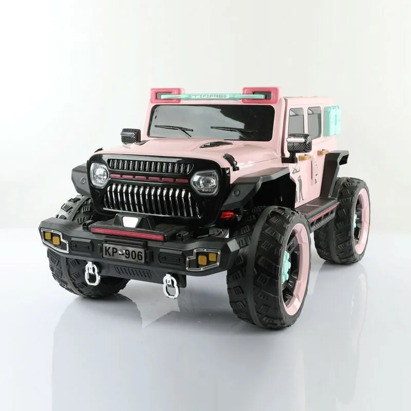 Fp-tech - auto elettrica per bambini macchina suv jeep 2 posti 4WD 12V con telecomando usb MP3 rosa