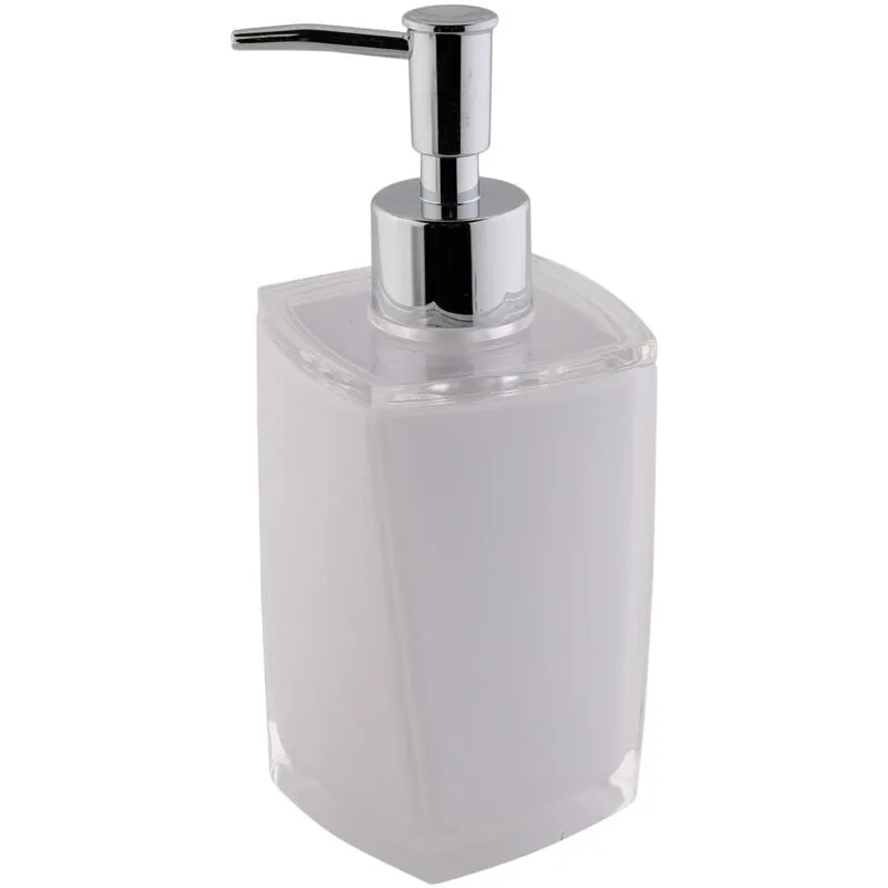 Graz Eckig Dispenser di Sapone, Bianco, 7,3 x 17,5 x 7,3 cm - 