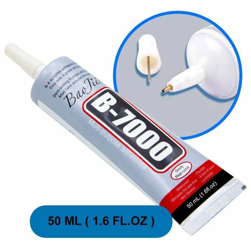 B-7000 da 15 a 110ml Colla Industriale Multiuso resina Altamente performante Semi fluida Trasparente Adesiva Packaging - 50ml