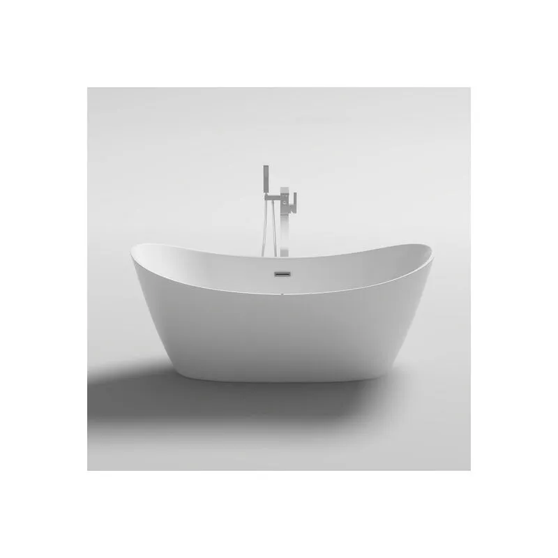 Vasca da bagno 170x80x72 cm centro stanza freestanding bianco lucido con idromassaggio - Bagno Italia