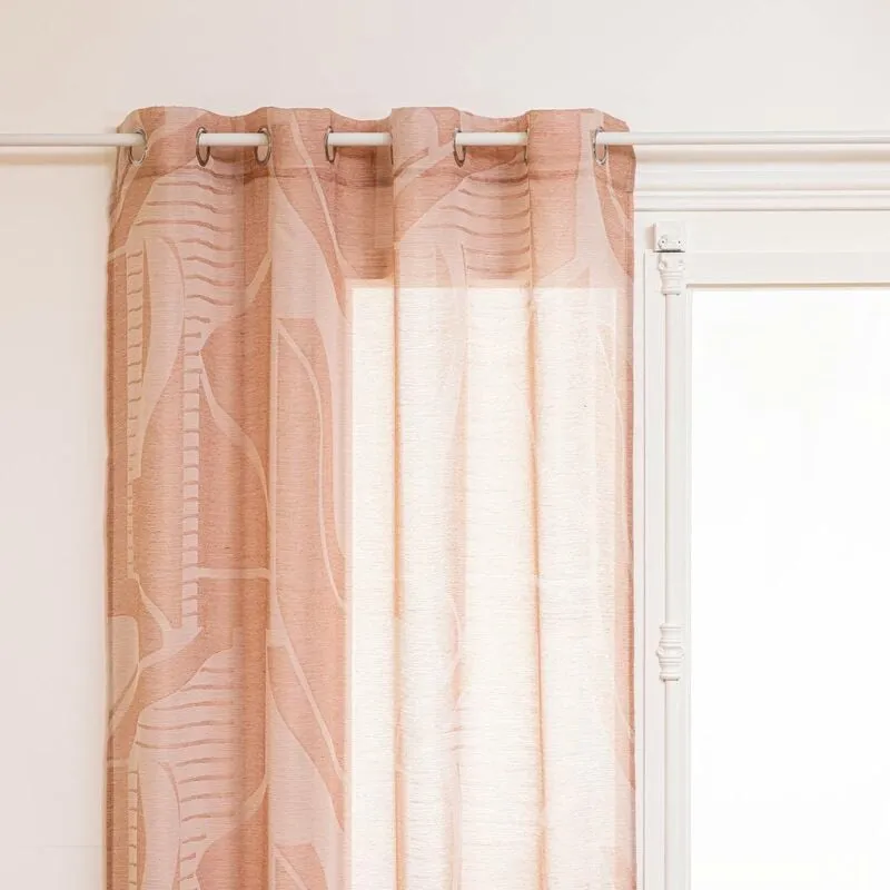 Telo arca in metallo 140x240cm rosa terracotta jacquard Atmosphera créateur d'intérieur - Rosa