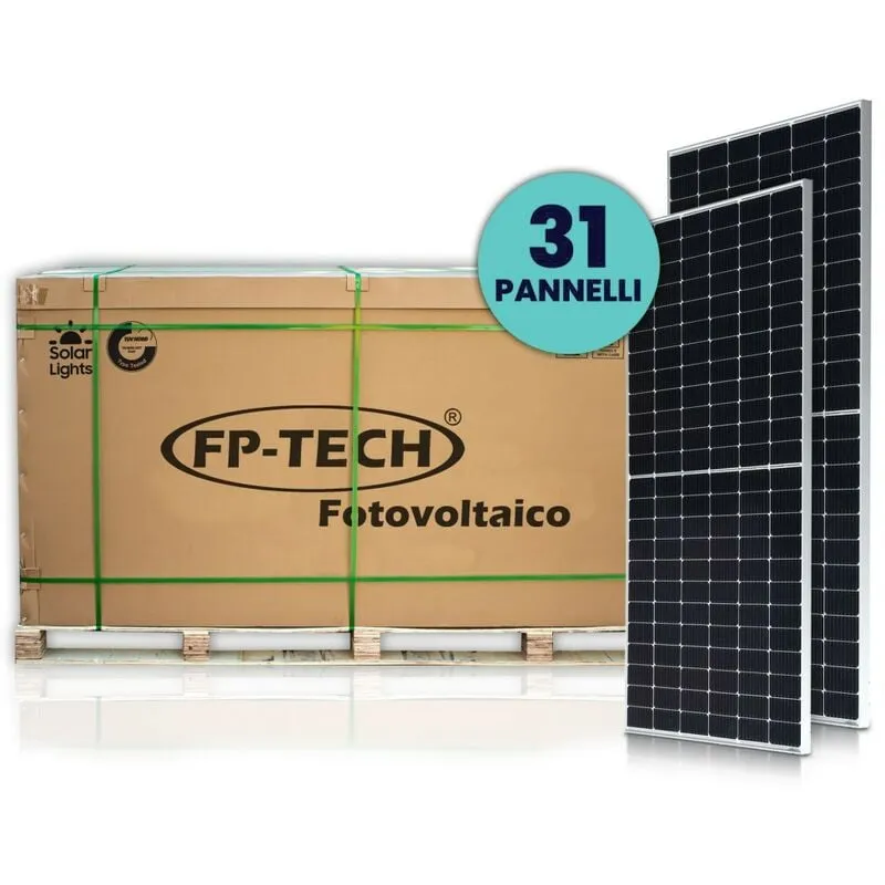 Fp-tech - bancale 31 pannelli solari fotovoltaici 450 Wp o 550 Wp monocristallino 144 celle 13950 w o 17050 w Scegli - 31 Pz da 550 Wp - 17050 w