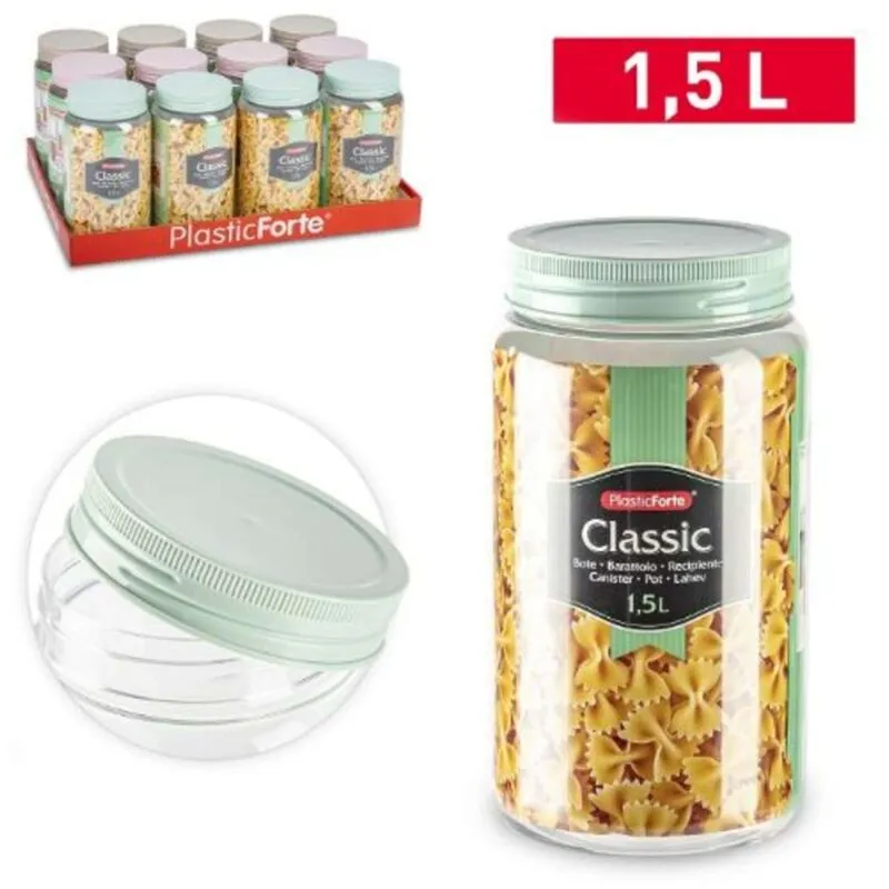 Barattolo Classic per Alimenti in plastica - 11x11x14,3 cm - 1 Litro