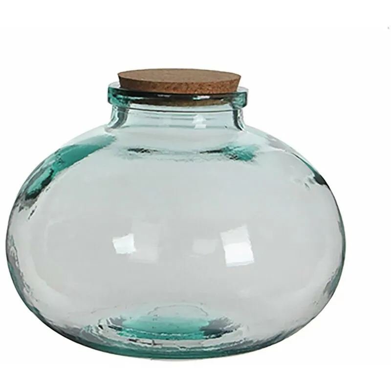 vaso rotondo in vetro olly con tappo in sughero