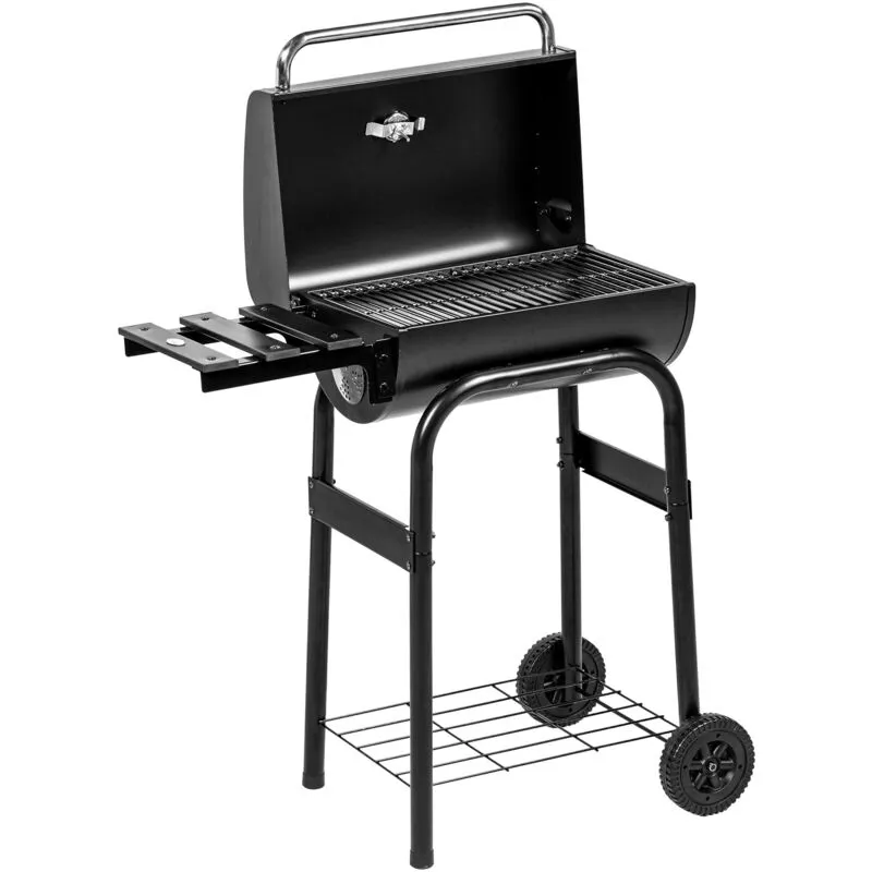 Giordanoshop - Barbecue a Carbone con Coperchio Termometro e Camino 83x46,5x115 cm in Metallo Nero