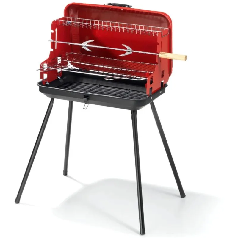  - barbecue a carbone a valigetta con coperchio, 28x46x59 cm