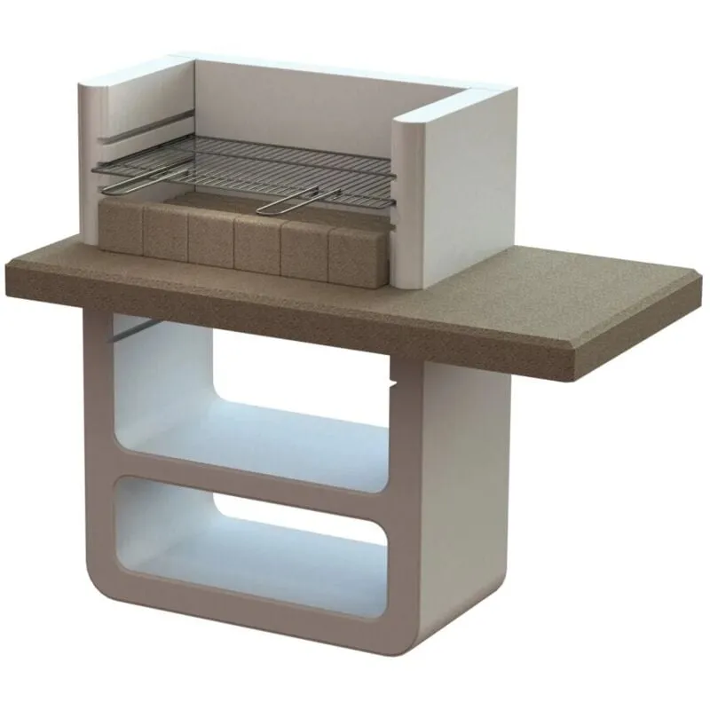 Sarom - barbecue a legna o carbonella fuoco 'agadirin' calcestruzzo, 125x64x110,5 cm