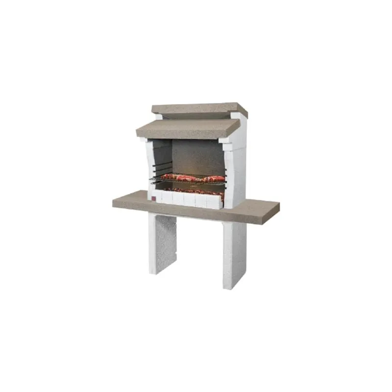 Sondrio barbecue in cemento refrattario dotato di focolare in 'Micronit' con griglia 140x59x147,5 cm funzionamento a carbonella