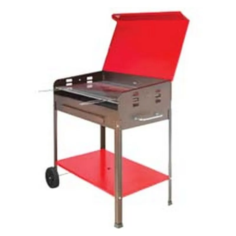 Mille - barbecue rettangolare a carbonella 'etna' con ruote - bracere CM.50X80