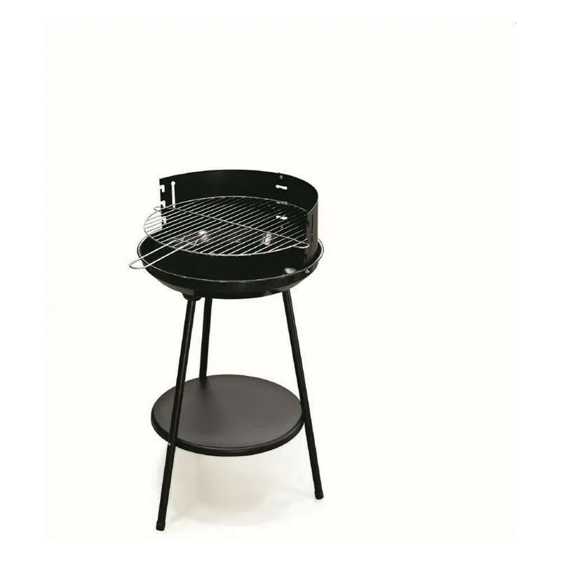 Barbecue tondo nero in acciaio e metallo ø 42 cm h 77 cm