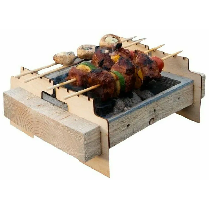Barbecue usa e getta griglia in legno monouso portatile carbonelle riciclabile