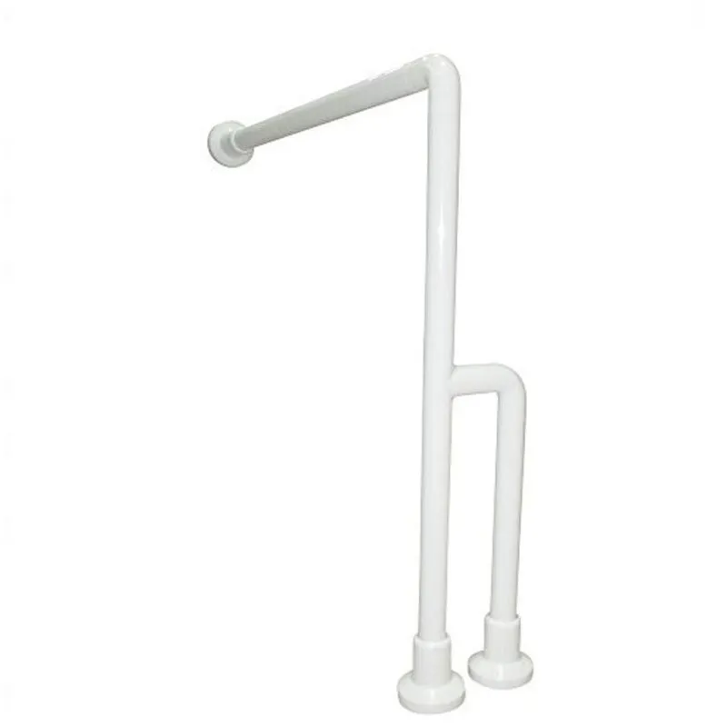 Nofer - Barra di sostegno con maniglione a parete bagno disabili inox bianco 15204.W