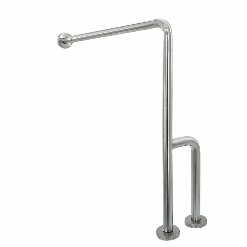 Nofer - Barra di sostegno maniglione a parete bagno disabili inox lucido 15204.B