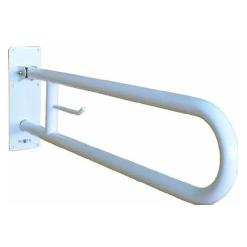 Barra per disabili maniglione ribaltabile con portarotolo inox bianco 80 cm