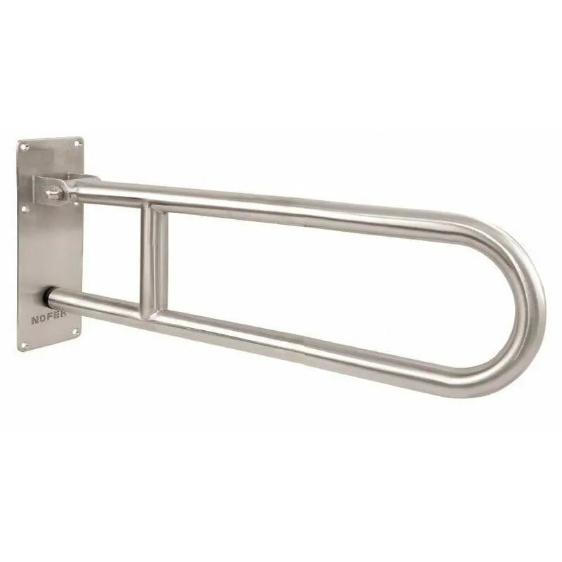 Nofer - Barra pieghevole disabili maniglione ribaltabile acciaio inox lucido 80 cm