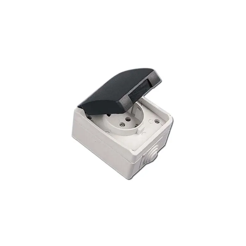 Fplus - Base per presa elettrica impermeabile tt IP-44 Grigio 70725/40818