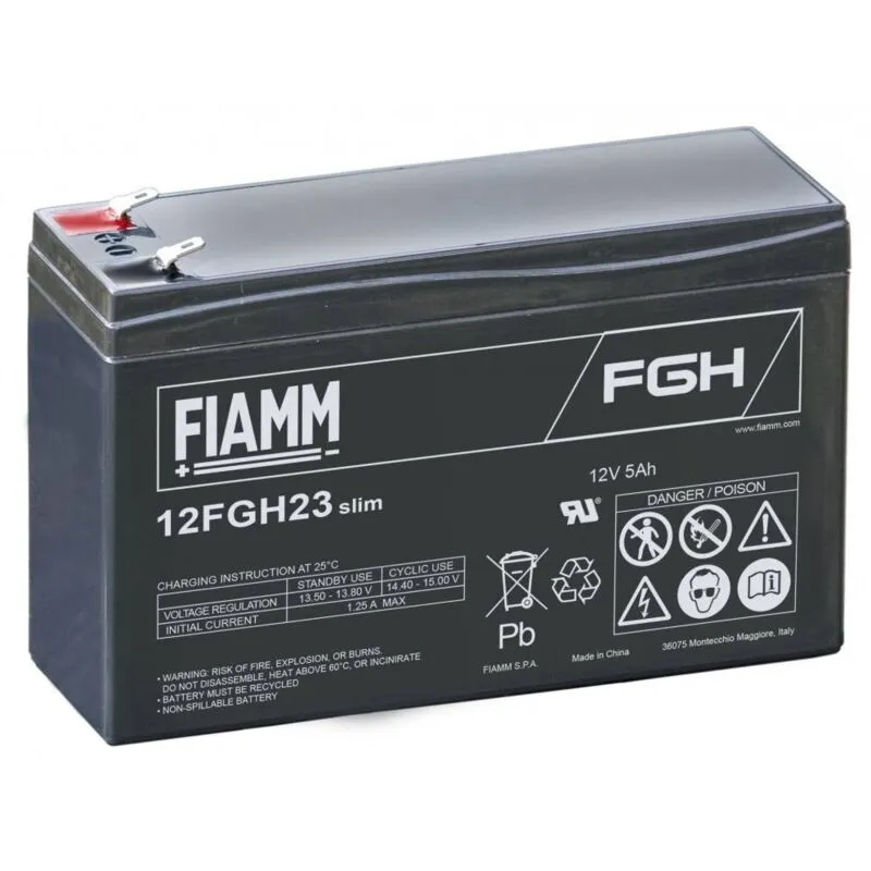 Fiamm - Batteria al piombo ermetica 12V 5Ah slim 12FGH23 slim