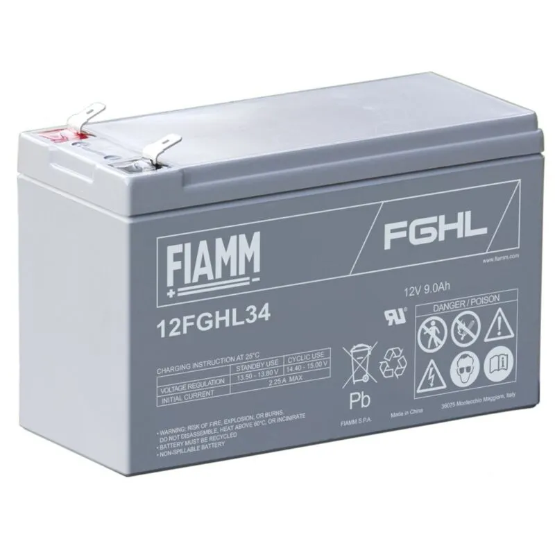 Fiamm - Batteria al piombo ermetica 12V 9Ah 12FGHL34