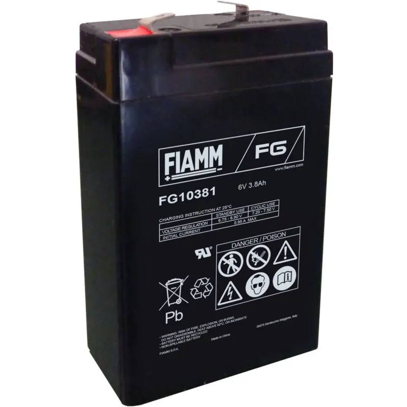 Fiamm - Batteria al piombo ermetica 6V 3,8Ah FG10381