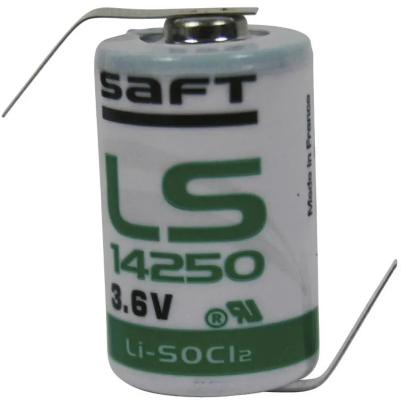 Ls 14250 hbg Batteria speciale 1/2 aa linguette a saldare a z Litio 3.6 v 1200 mAh 1 pz. - Saft