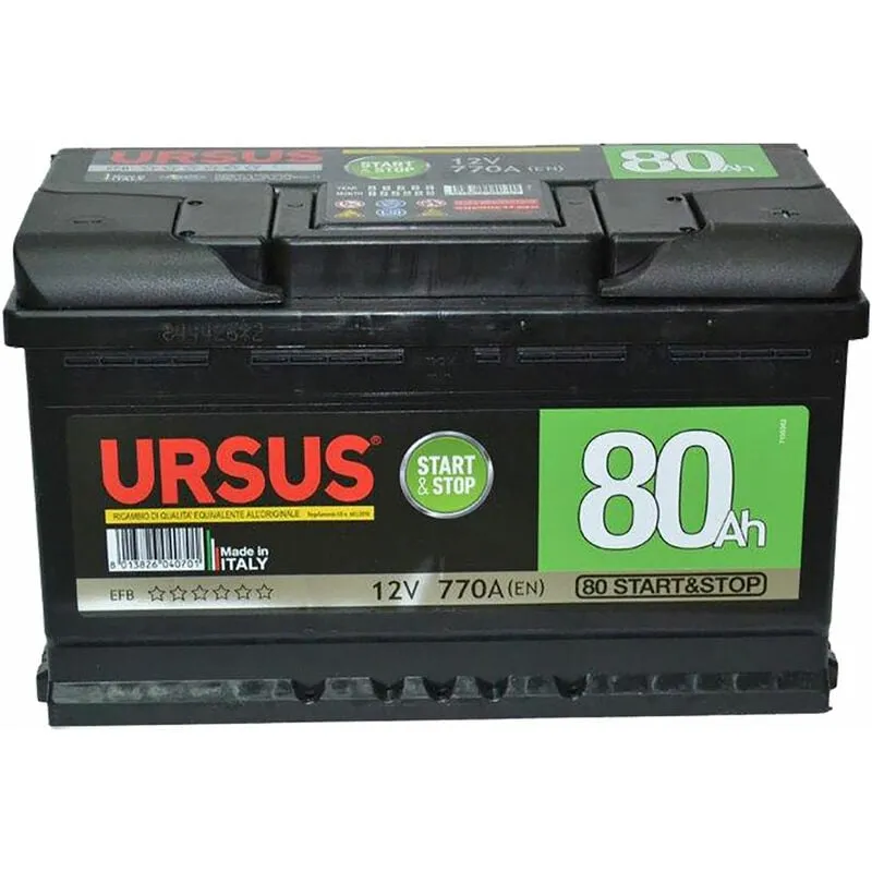 Batteria per auto start & stop 'ursus' 72 ah - mm 278 x 175 x 190