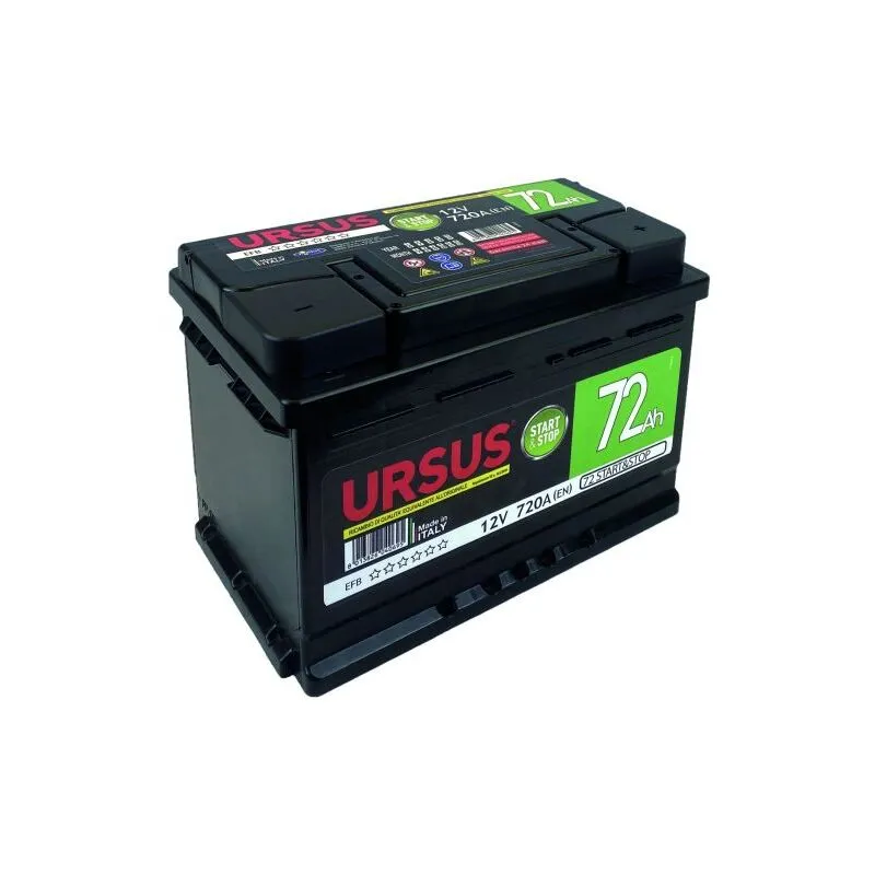 Lubex - batteria avviamento auto ursus start & stop 72 Ah