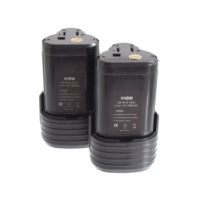 Batteria Vhbw 2x Li-Ion 1500mAh compatibile con utensili elettronici Worx WX125, WX382.2, WX382.3, WX540.3, WX677 sostituisce Worx WA3503.